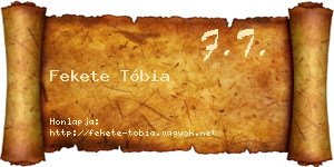 Fekete Tóbia névjegykártya